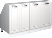 Set di mobili sottotetto Rion, Bianco casa di campagna, 140 cm Set di 2 carcasse armadio profondità 60 cm, adatto per il salvaspazio sotto tetti spioventi