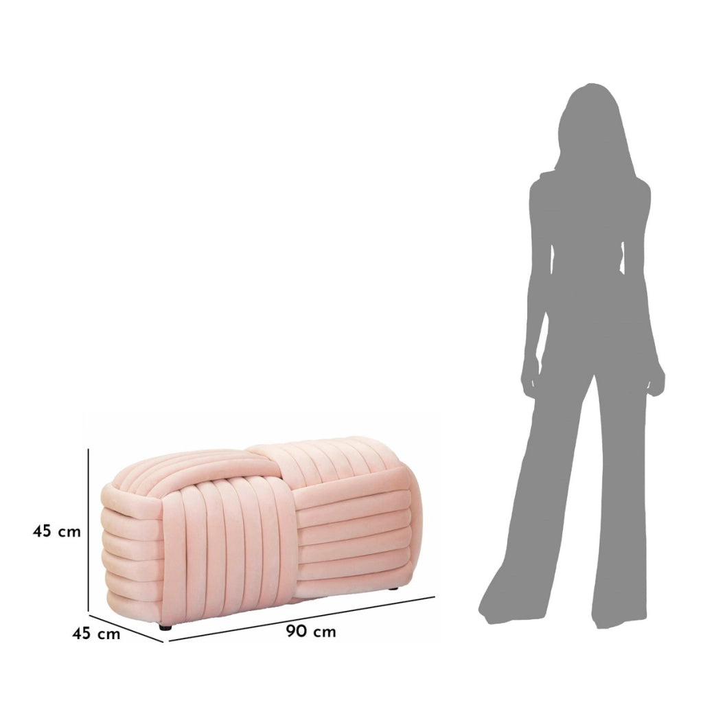 Panca Gomitolo 2, Rosa, Cotone, 90x45x45 cm