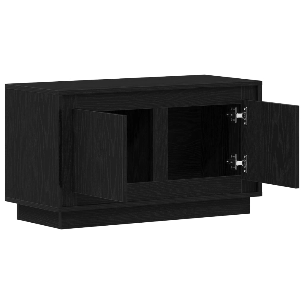 Mobile TV  Nero Rovere 80x35x45 cm Legno Ingegnerizzato
