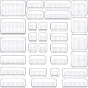 30 pacchi di organizzatori di cassetta trasparenti con organizzatore di trucco in 4 misure, organizzatore antiscivolo trasparente per bagno, cosmetica, comodino, cucina, ufficio