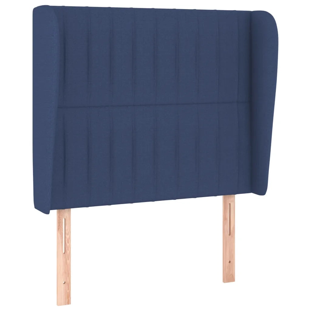 Testiera ad Orecchio-Testata con Orecchie Blu 93x23x118/128 cm in Tessuto 883132