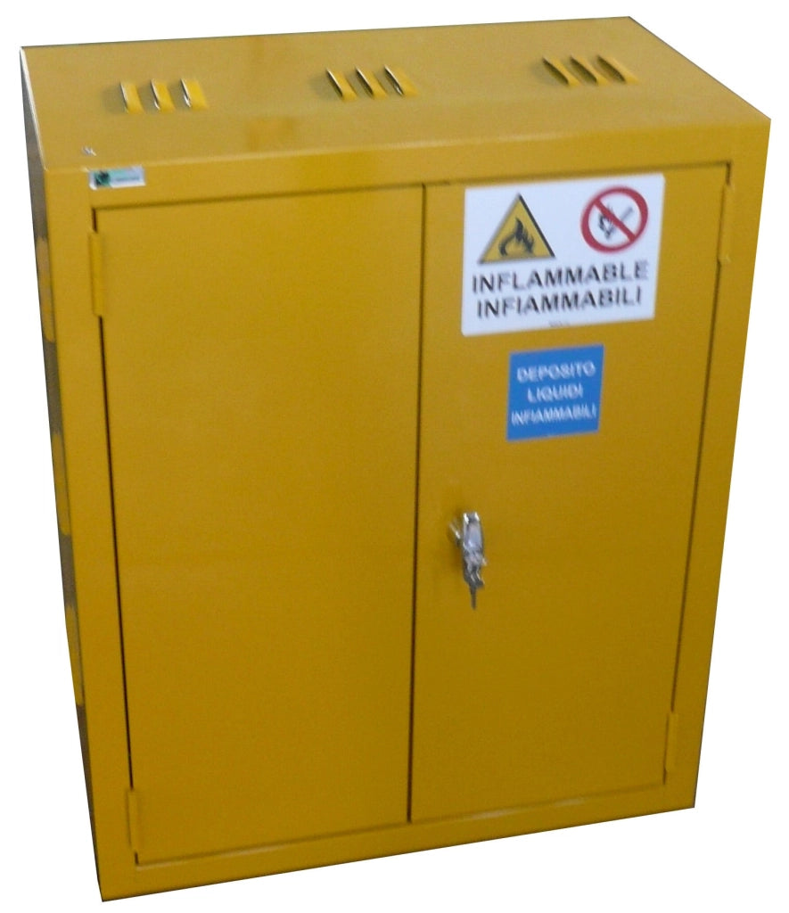 Armadio per stoccaggio prodotti infiammabili ad ante battenti, per comburenti e vernici cm. 70x40x85H