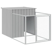 Cuccia per cani con recinto chiaro 110 x 201 x 110 cm grigio 02_0043490