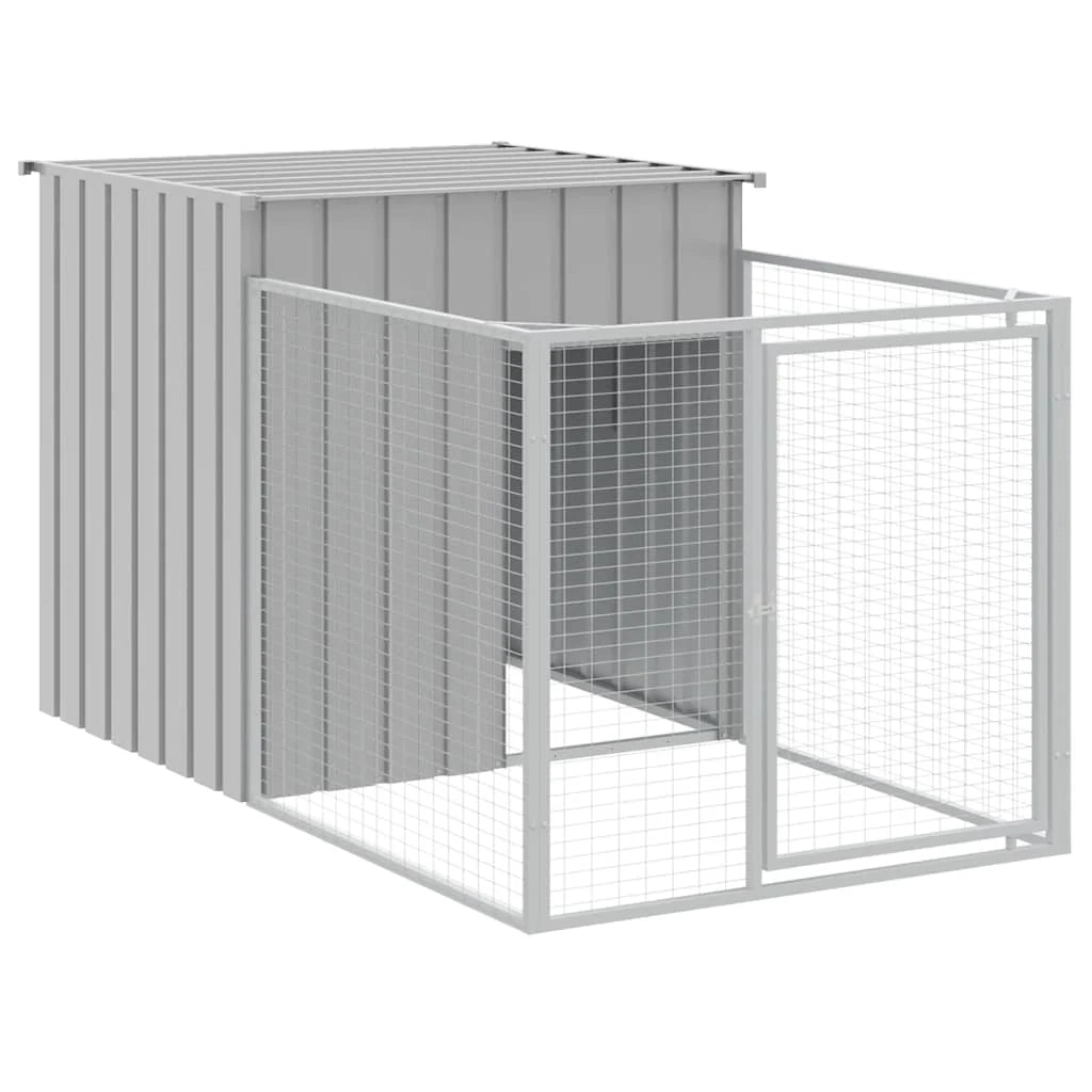 Cuccia per cani con recinto chiaro 110 x 201 x 110 cm grigio 02_0043490