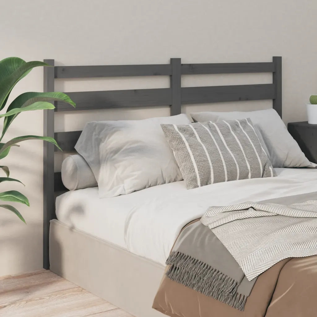 Testiera per Letto Grigia 146x4x100cm in Legno Massello di Pino cod mxl 31813