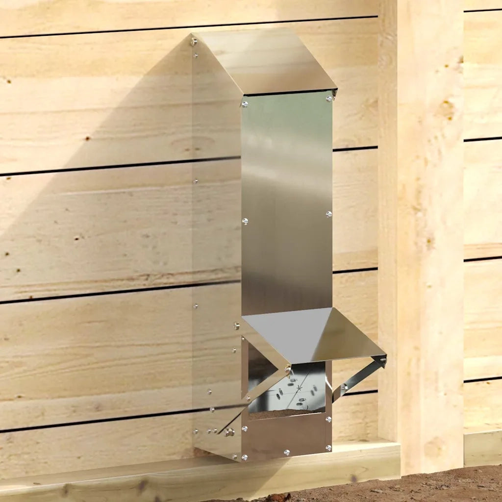 Feeder per pollo Argento 13 x 12 x 51 cm Acciaio zincato