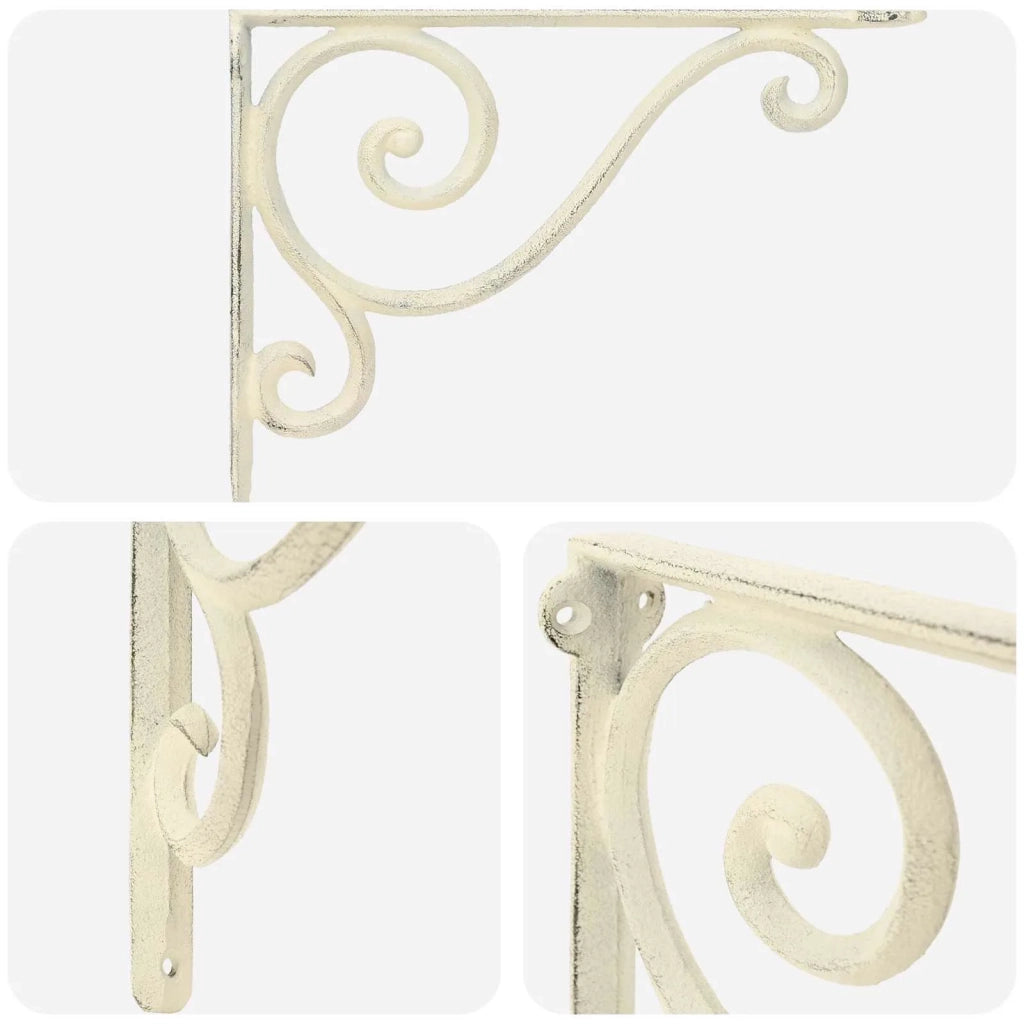 Supporti per mensole da parete 2 pz Bianco Antico 42038873
