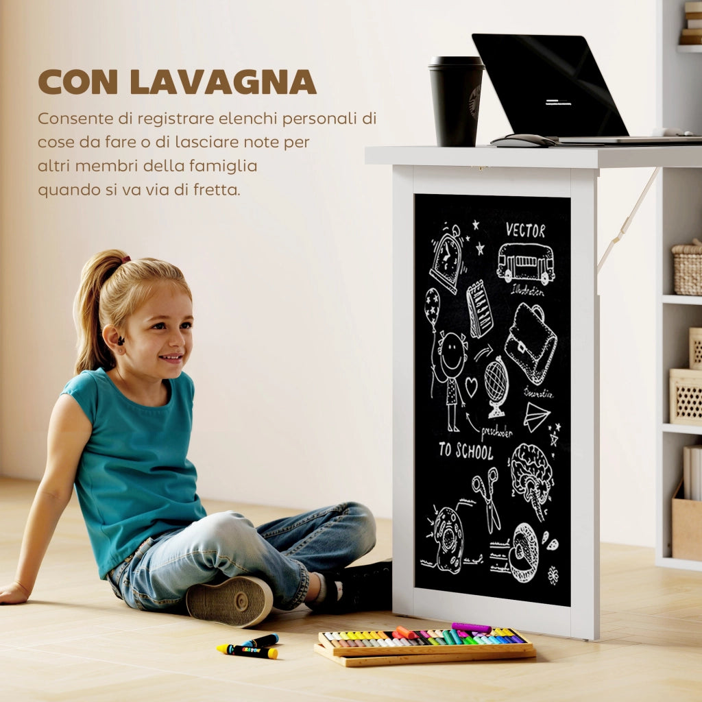 Scrivania PC con Libreria 9 Ripiani ¨C zephmum ¨C Legno e Metallo Bianco 98x51x153 cm