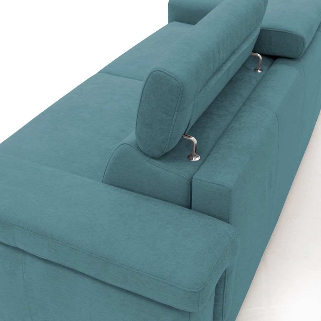 Giunone Divano letto mat. H18 200 cm (mat. 120x197 cm) azzurro
