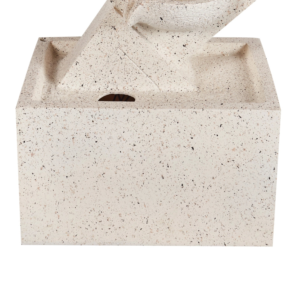 Fontana da giardino in resina beige per esterni con luce LED inserita Design moderno