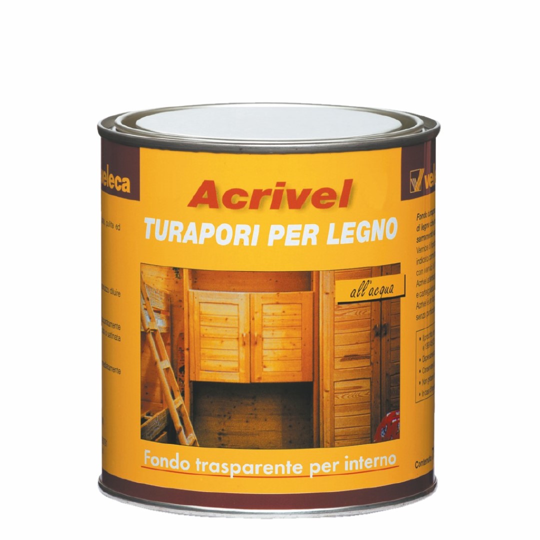 Fondo Turapori Trasparente A Base Acqua Acrivel Veleca 250 Ml - Veleca