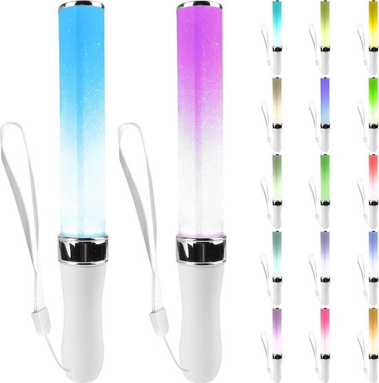 Stabili di illuminazione LED - 2 pezzi - 24 colori - 3 W - Stabile di illuminazione per festa 25 cm - Stabbi di illuminazione LED multicolori.