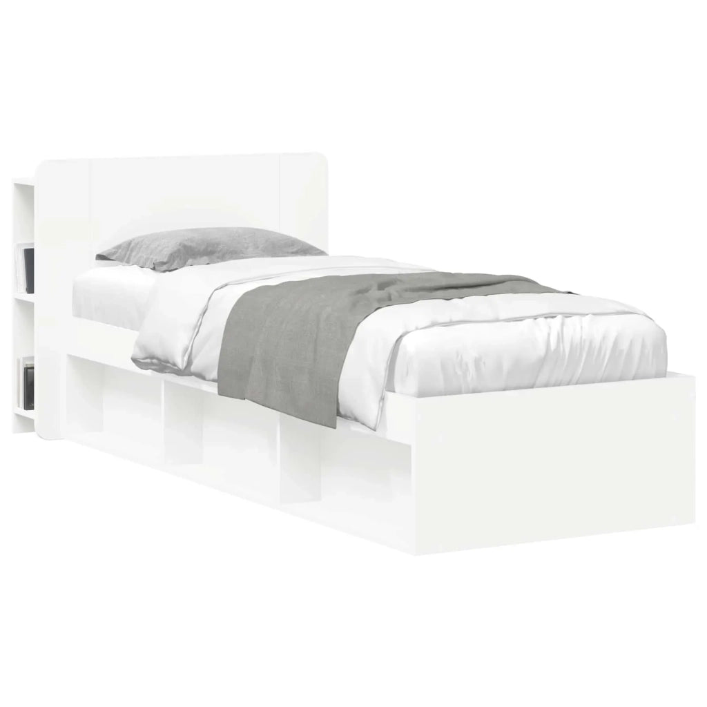 Testata del letto con archiviazione Bianco Legno ingegnerizzato 8001192