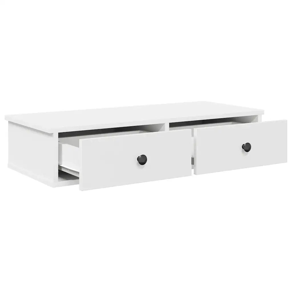 Scaffale a Parete con Cassetti Bianco 80x34x17 cm in Truciolato 859950