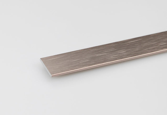 Profilo Piatto Alluminio Da1 Metro 20X2 Ramato Spazzolato Ol Set 5 Pezzi - Arcansas