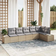 Set Divano da Giardino 6 pcs Beige e Grigio Chiaro polyrattan 3355749