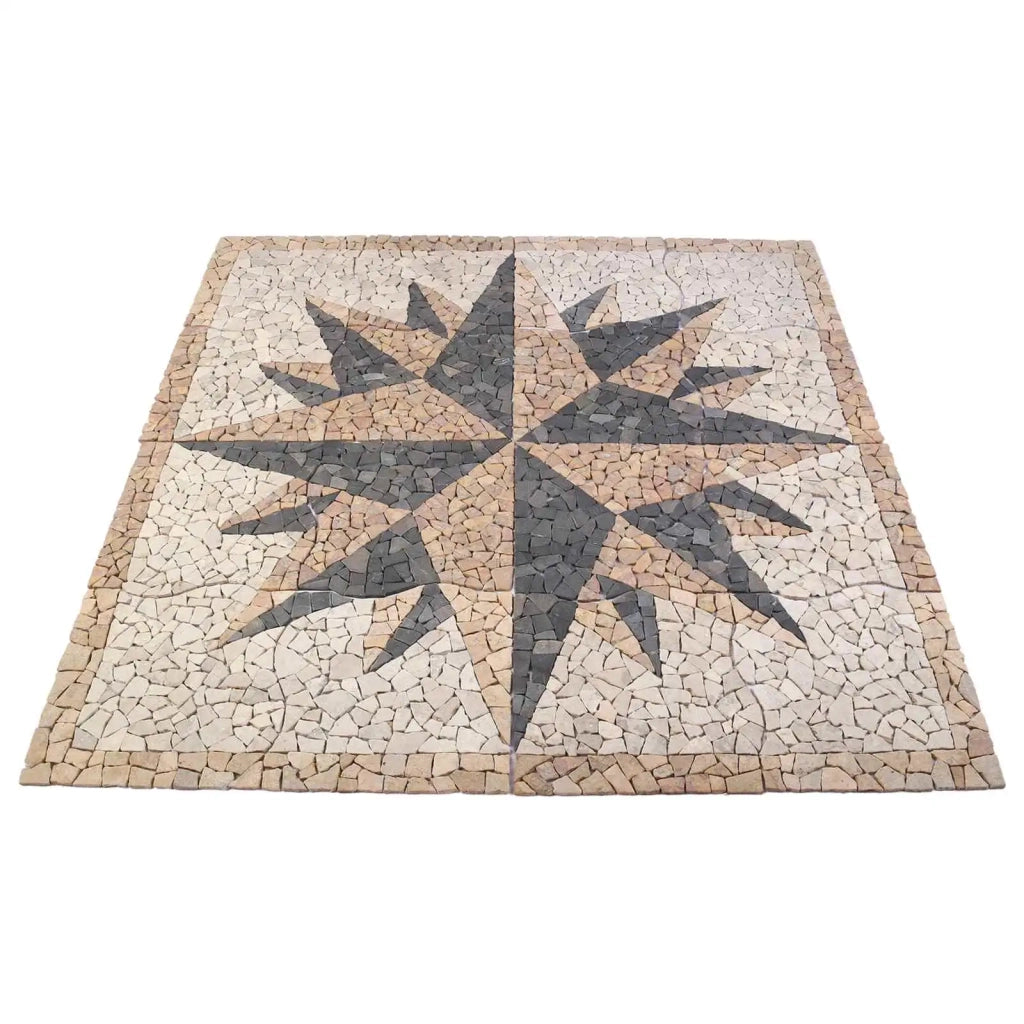 Piastrelle a mosaico con motivo vento Multicolore 120 x 120 cm 42033518