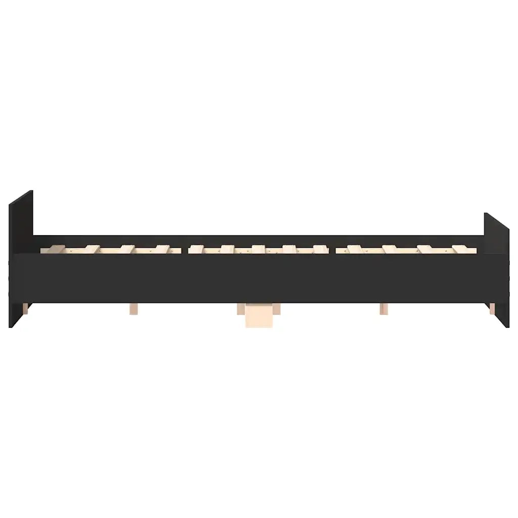Giroletto con Testiera e Pediera Nero 200x200 cm 3203734