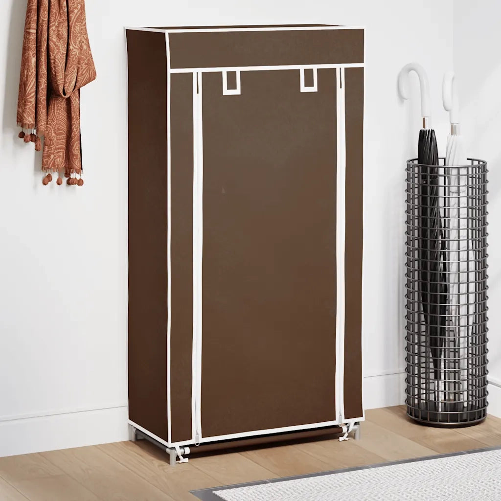 Scarpiera in Tessuto Richiudibile 58 x 28 x 106 cm Marrone 240504