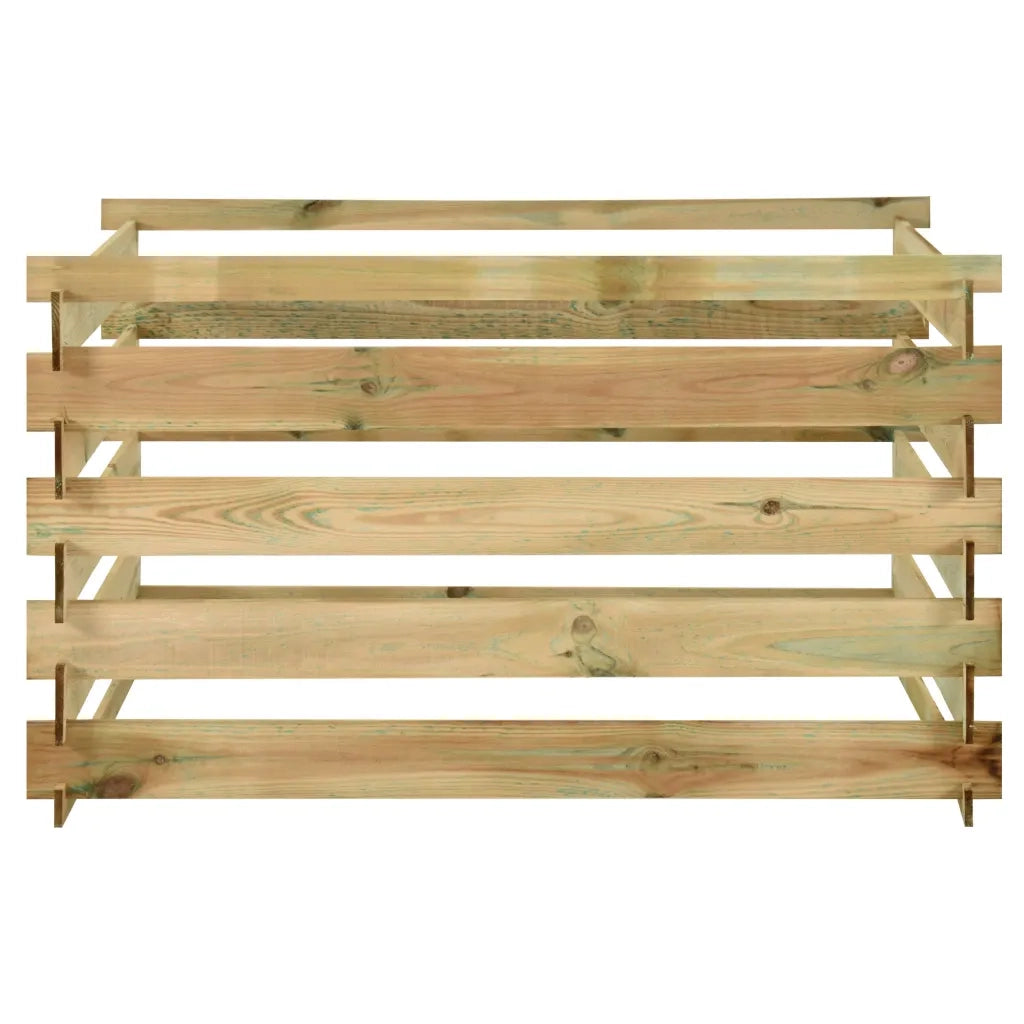 Compostiera da Giardino a Doghe 120x120x70cm in Pino Impregnato 316060