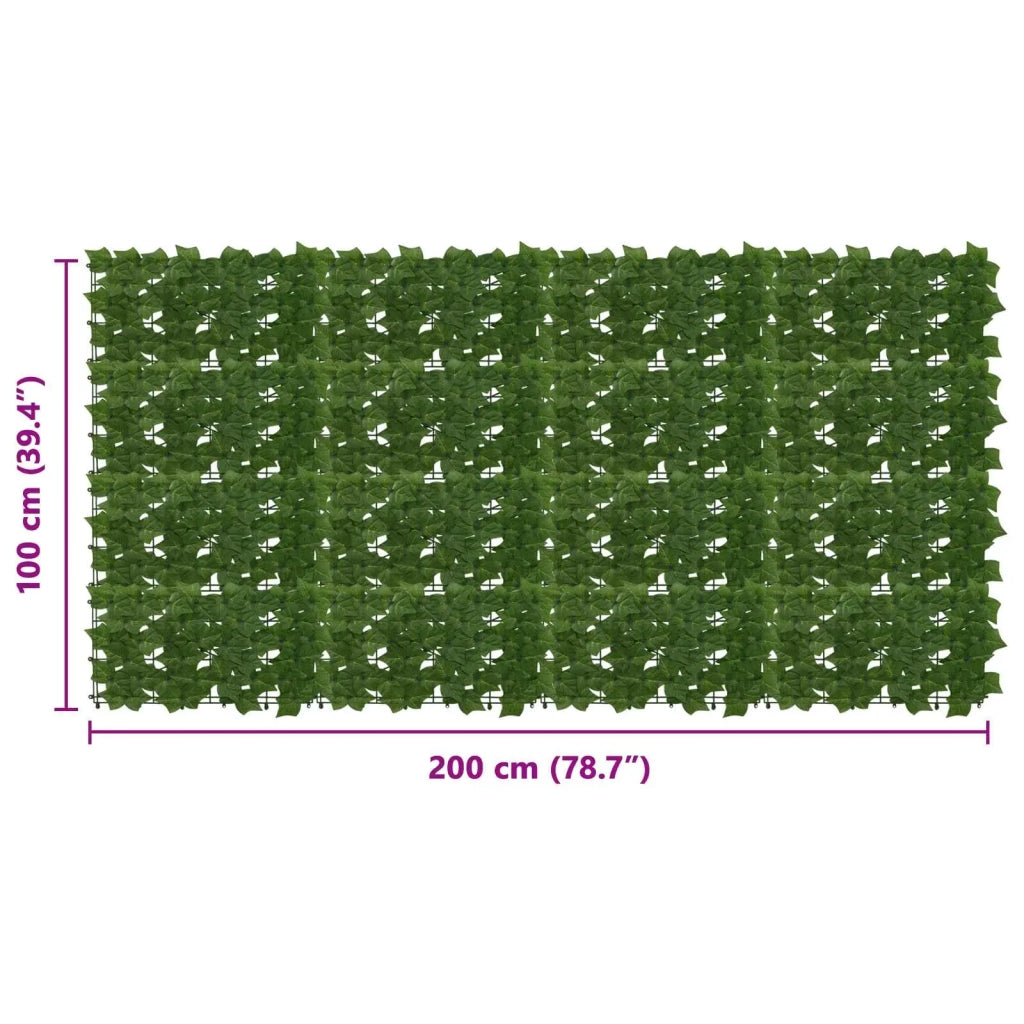 Schermo per balcone con foglie Verde 200 x 100 cm 42040657