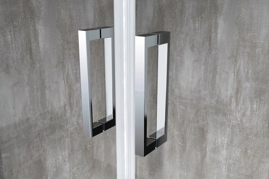 Porta doccia vetro 6 mm con apertura centrale a 4 ante per installazione in nicchia Altezza 190 cm 193-198 REGOLABILE