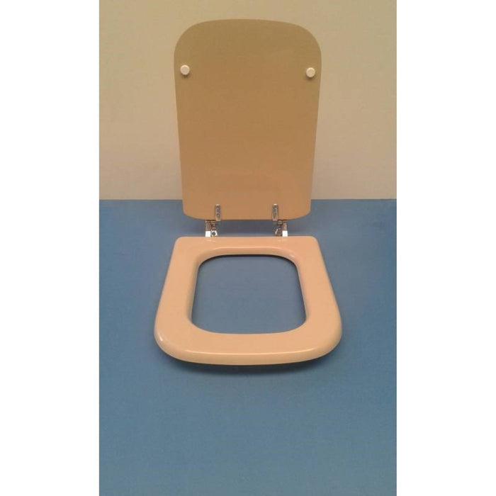 Sedile Copriwater Per Serie Conca Color Visone Cerniera Cromo Compatibile - Seba