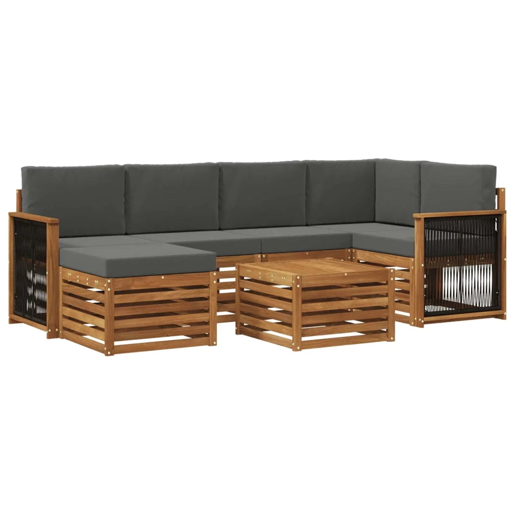 Set di divani da esterno 6 pz Naturale e Antracite 3384593