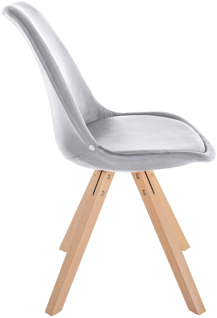 Sedia Sofia Velvet grigio chiaro,natura (quadrato)