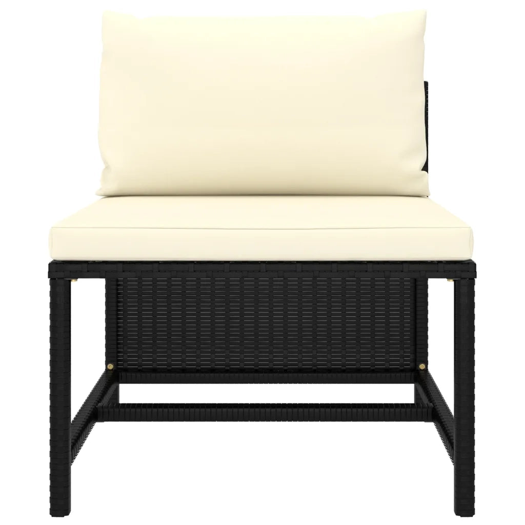Set Divani da Giardino 9 pz con Cuscini in Polyrattan Nero 3059792