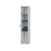 Crucoli, Armadio Multiuso 1 Anta 2 Ripiani, 40x206h cm Bianco