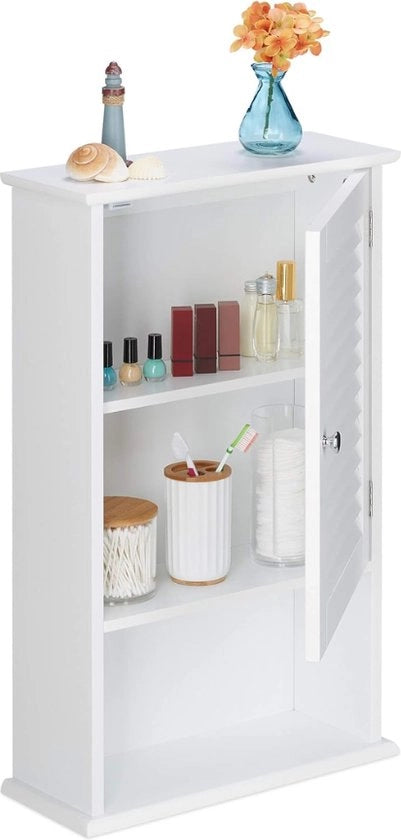 Cassettiera da bagno, 3 cassetti, stante, appesa, chiusa, non profonda, stretta, bassa, cassettiera da cucina, HBD 70 x 42 x 16,5 cm, bianca