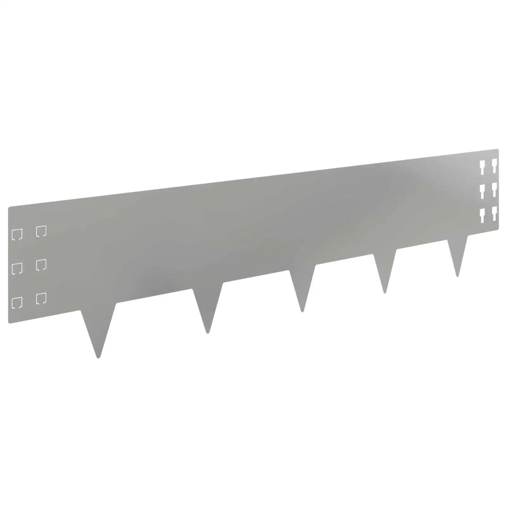 Bordura per Prato 10 pcs 100 x 25 cm Acciaio Argento 8008617