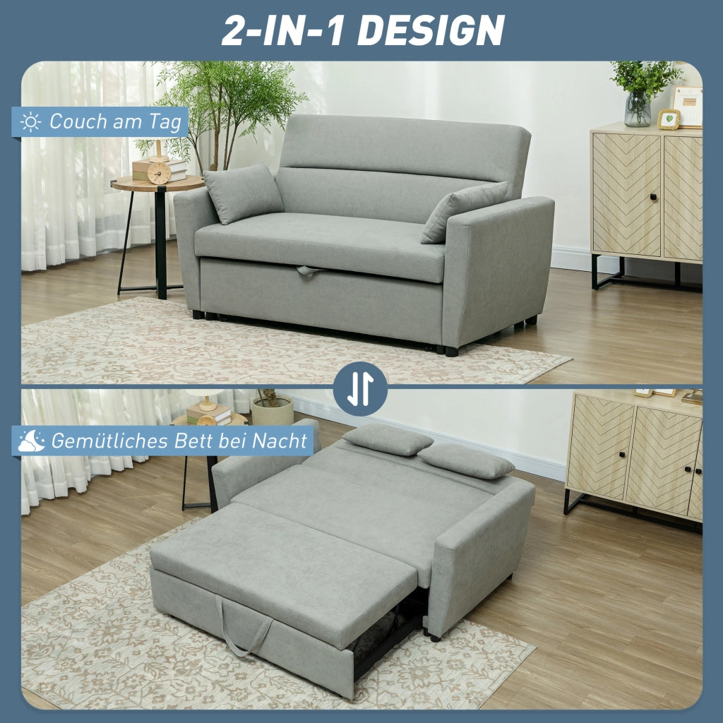 Divano letto 2 posti imbottito regolabile ¨C zephmum ¨C Grigio chiaro