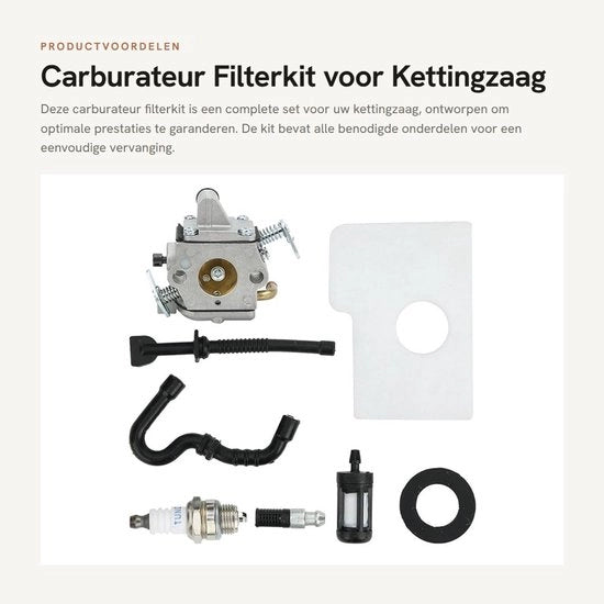 Kit filtro carburatore completo per MS170/MS180/017/018 - in alluminio - affidabile e duraturo
