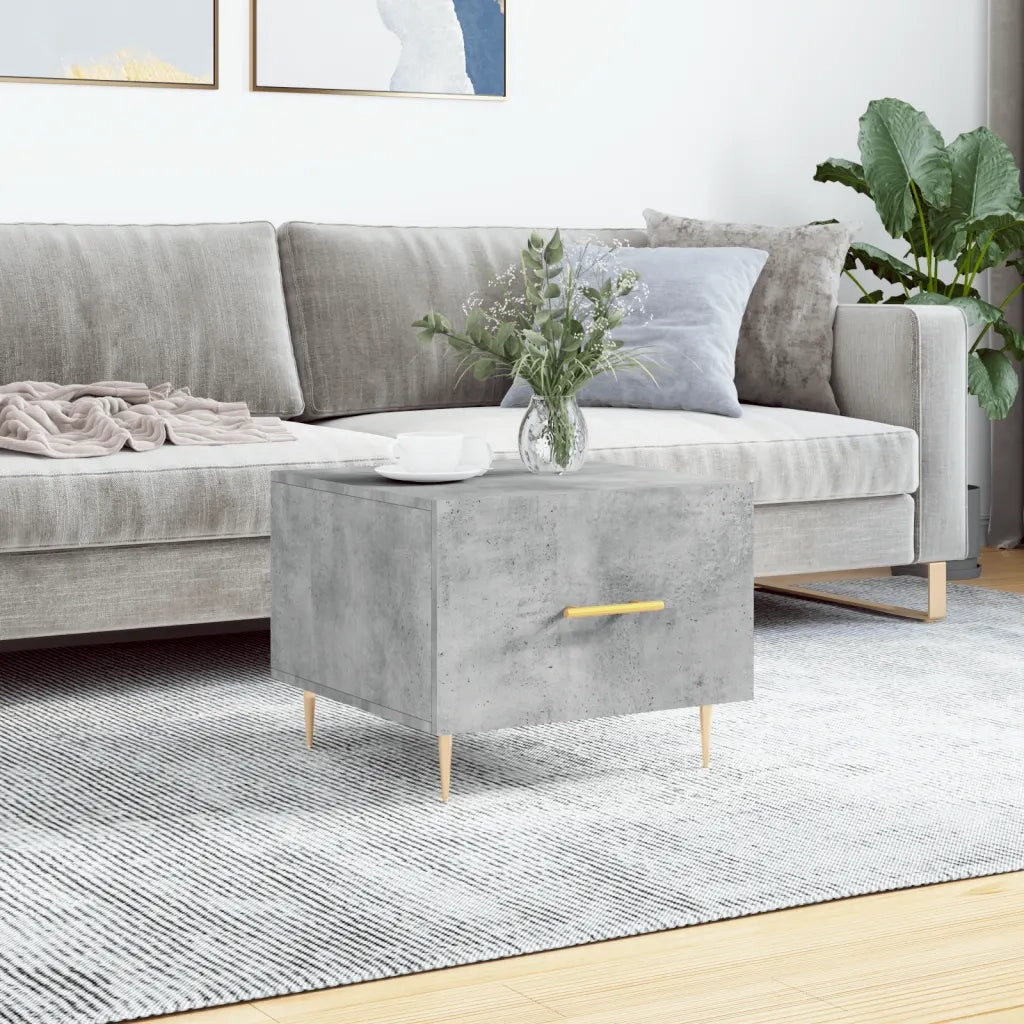 Tavolino salotto | Tavolino da caff¨¨ | Tavolino da Soggiorno Grigio Cemento 50x50x40 cm Legno Multistrato