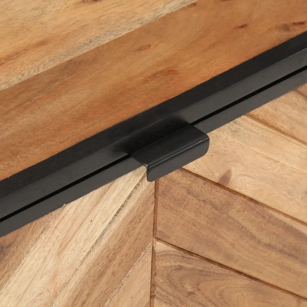 Scatola Portaoggetti 60x30x30 cm Legno Massello Acacia e Ferro 372752