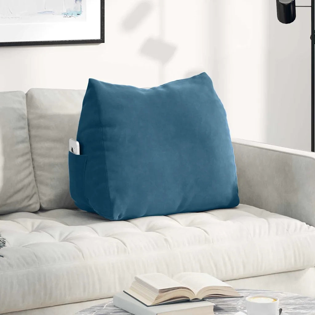 Cuscino per Schiena Blu 60 x 20 x 50 cm Tessuto in Cords