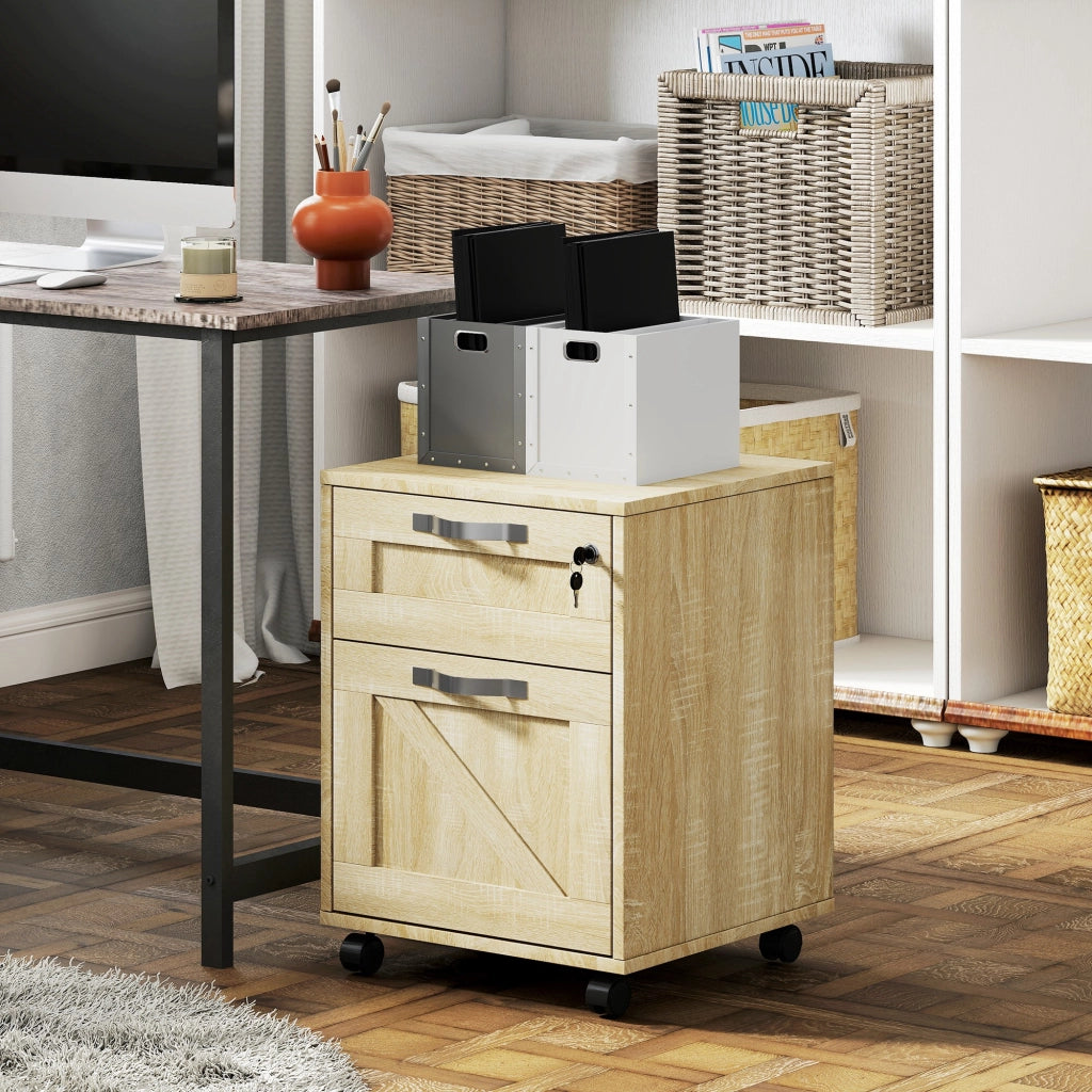 Scrivania con Cassetti ¨C Zephmum ¨C 41x42x56cm Legno Naturale