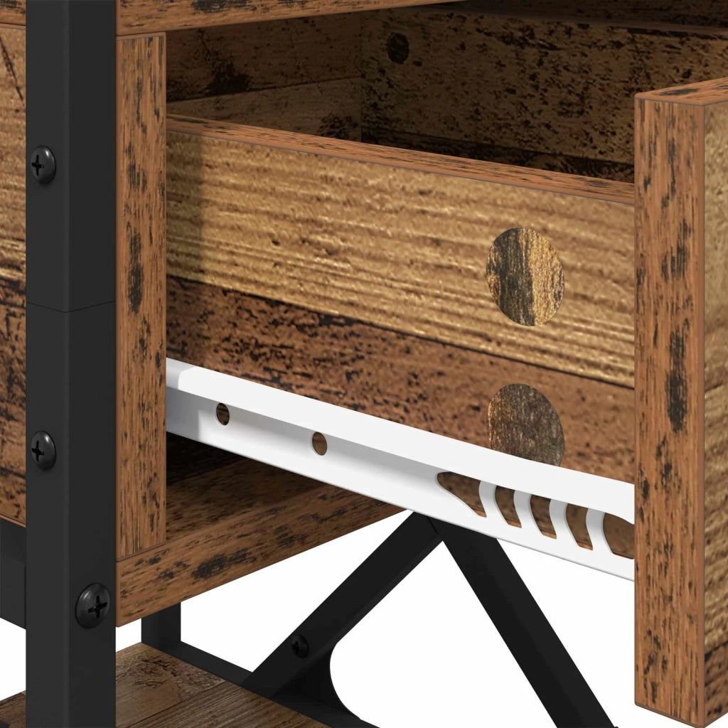 Comodino | Armadio da Notte | Mobiletto da notte con cassetto Legno vecchio 40 x 42 x 55 cm