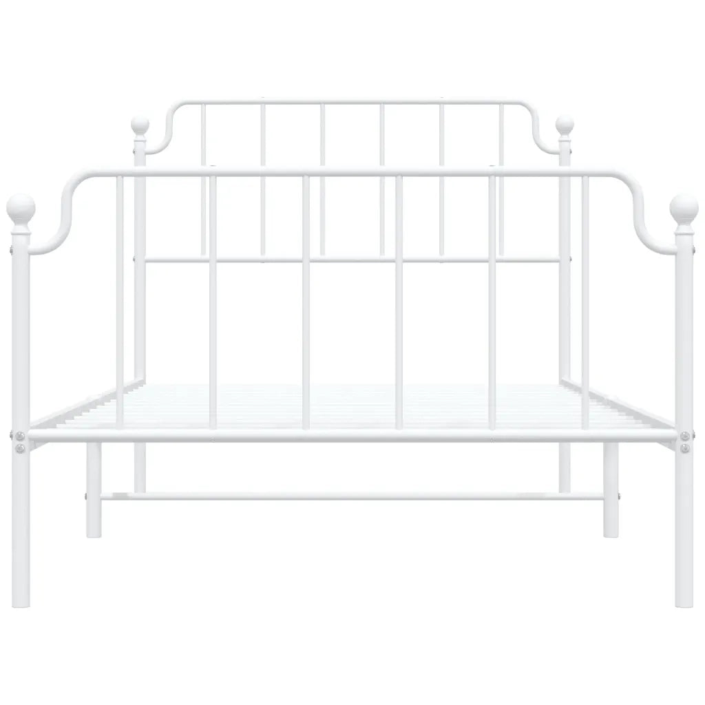 Giroletto con Testiera e Pediera Metallo Bianco 107x203 cm 373950