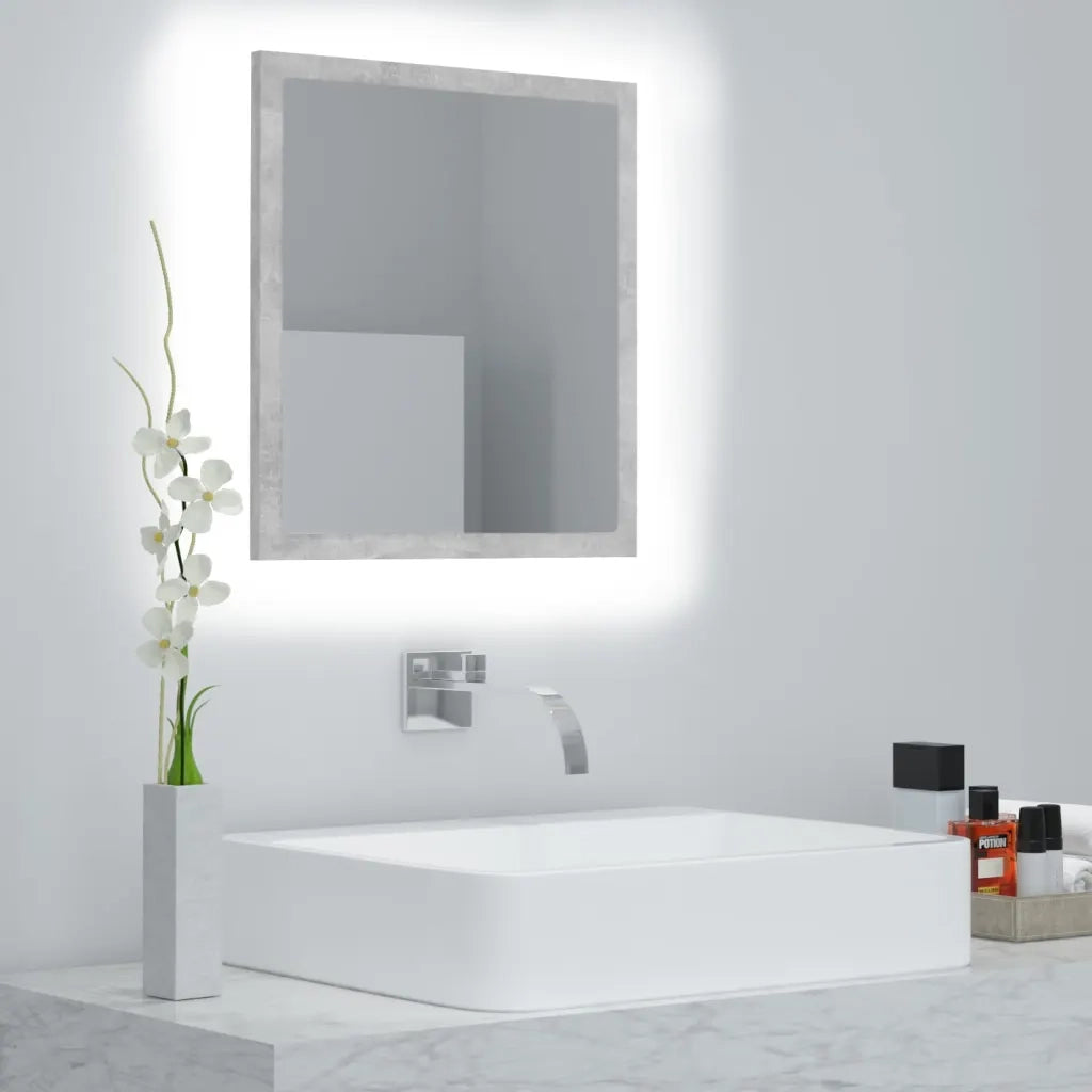 Specchio da Bagno a LED Grigio 40x8,5x37 cm in Acrilico 804912