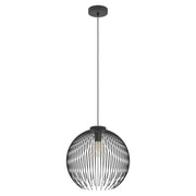 Sospensione Industrial-Nordico Acciaio Nero 1 Luce E27 D.40Cm