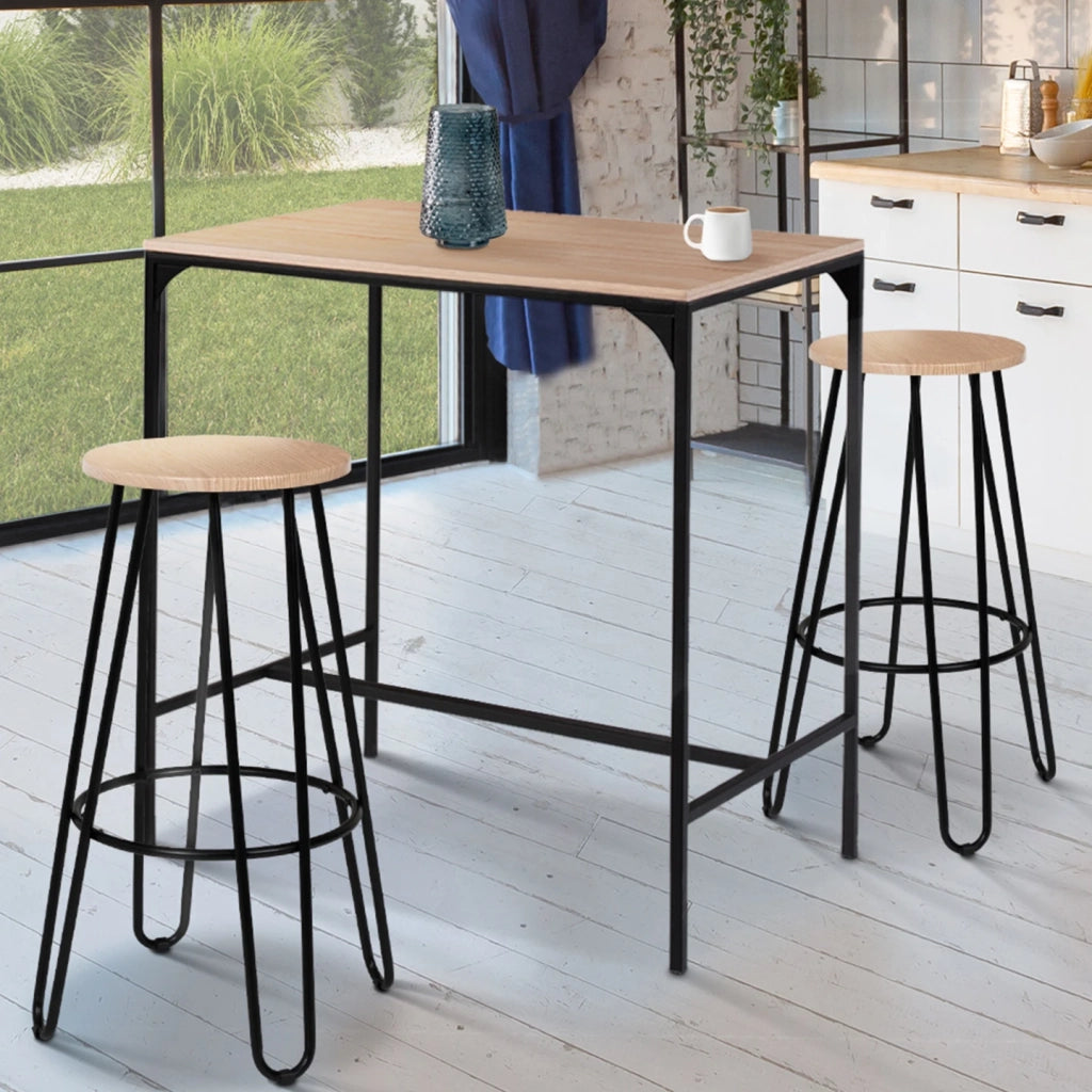 IDMarket - Set di 2 sgabelli da bar, sedile rotondo di design industriale DETROIT