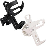 Flessa acqua bicicletta da 2 pezzi, supporto acqua bicicletta universale, bicicletta becher da montagna regolabile per biciclette, passeggini, rollatori, girevole 360°, adatto per biciclette da montagna, nero e bianco