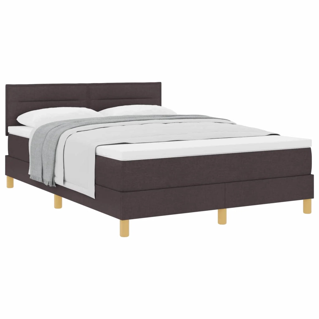 Letto a molle con cuscino Marrone Scuro 140 x 200 cm Tessuto 3338849
