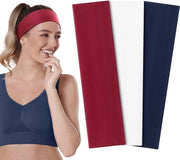 Set di fascette per capelli per donne sportive da 3 pezzi - Fascette elastiche antiscivolo per yoga, fitness e corsa