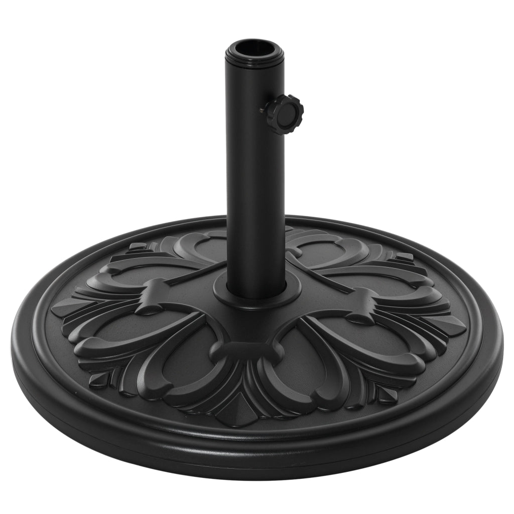 Base per Ombrellone Rotonda in HDPE e Cemento 13 kg ¨C zephmum ¨C Nero ?48x34 cm per ?35/38/48 mm