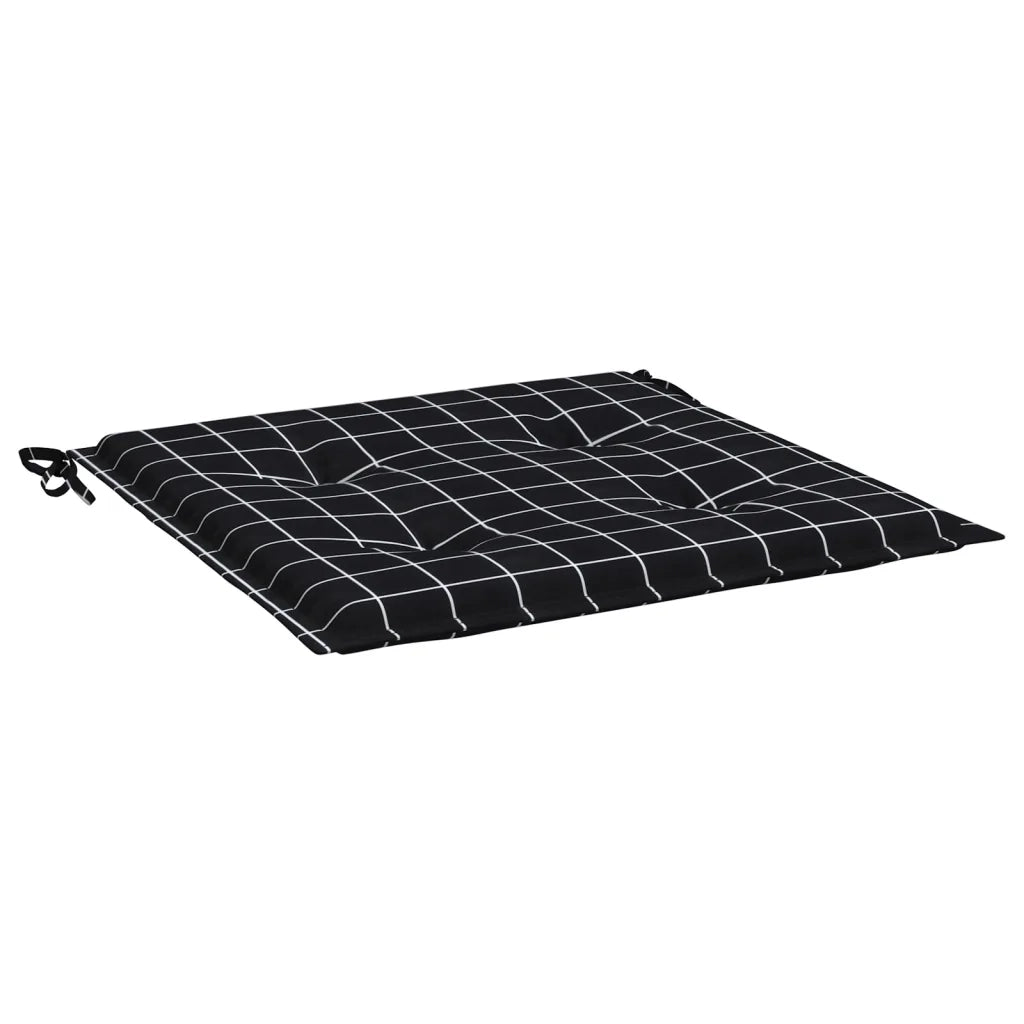 Cuscini per Sedia 4 pz Motivo a Quadri Nero 50x50x4cm Tessuto 361081