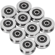 V Groeflager in Acciaio di Alta Qualità - 10 Pezzi - 4 x 18 x 8mm - Duraturo e Affidabile - Adatto per Motori e Modellismo - V-groef Lager